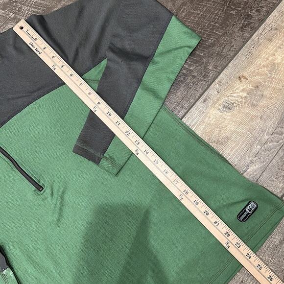 REI Men's Polartec Power Dry Quarter Zip Pullover Gray Green Size XL - Picture 4 of 7